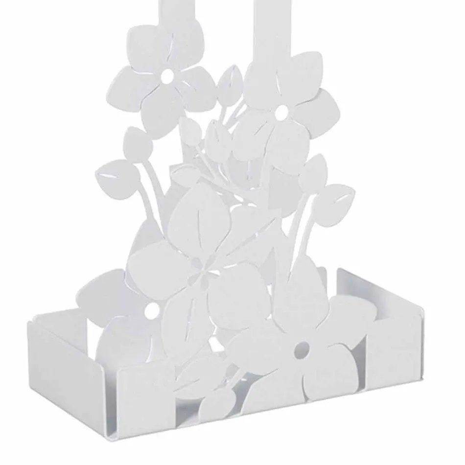 Cestello Portabicchieri Floreale di Design Moderno in Ferro Made Italy – Marken Viadurini