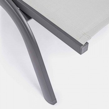 Chaise Longue da Esterno in Alluminio e Textilene con Ruote, 4 Pezzi - Monalisa