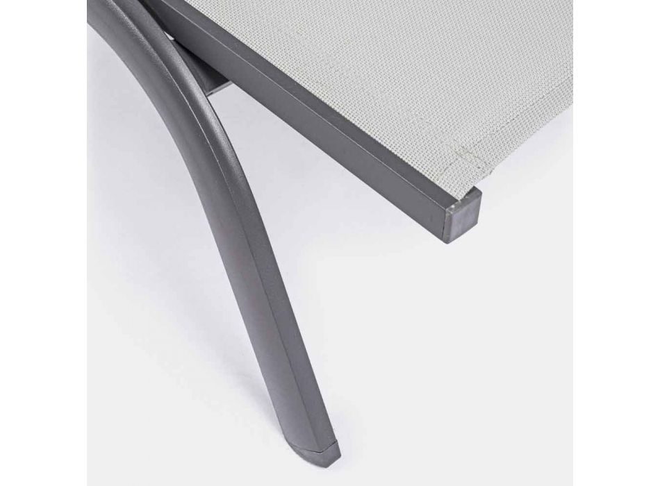 Chaise Longue da Esterno in Alluminio e Textilene con Ruote, 4 Pezzi - Monalisa Viadurini