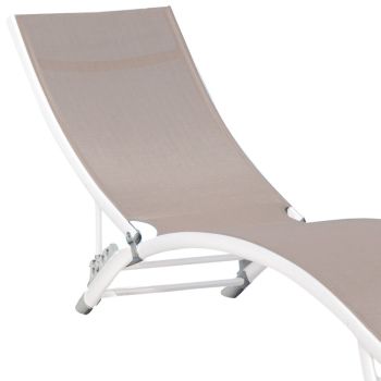 Chaise Longue da Giardino con Struttura in Alluminio Bianco - Berranger
