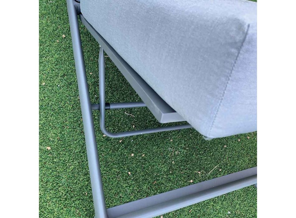 Chaise Longue da Giardino in Alluminio con Rivestimento in Tessuto - Eufemia Viadurini