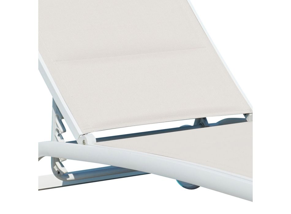 Chaise Longue da Giardino in Alluminio con Seduta in Textilene - Zohra Viadurini