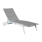 Chaise Longue da Giardino in Alluminio con Seduta in Textilene - Zohra Viadurini