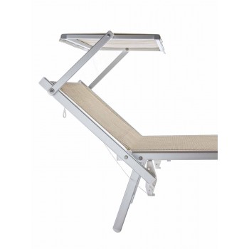 Chaise-longue da Giardino Moderna con Parasole e Schienale Reclinabile - Arnold