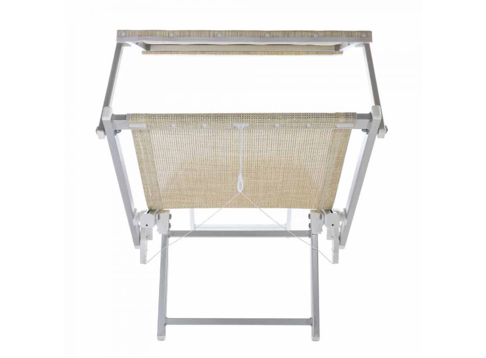 Chaise-longue da Giardino Moderna con Parasole e Schienale Reclinabile - Arnold