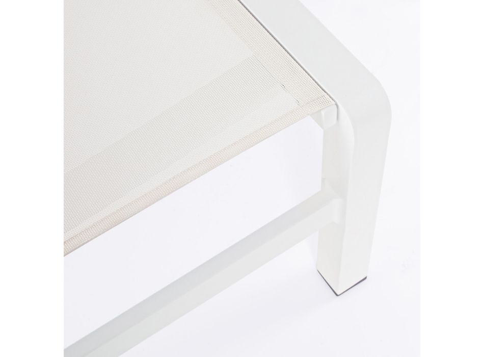 Chaise Longue da Giardino Reclinabile in Alluminio, Homemotion, 4 Pezzi - Lester Viadurini