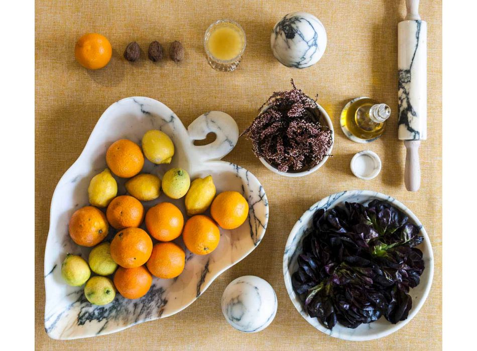 Ciotola Portafrutta in Marmo Portoro, Marquinia o Paonazzo Made in Italy - Fruit