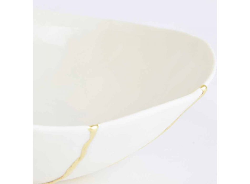 Ciotole in Porcellana Bianca e Foglia d'Oro Design di Lusso Italiano - Cicatroro