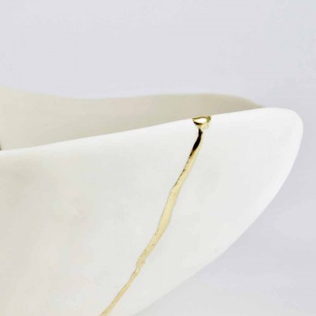 Ciotole in Porcellana Bianca e Foglia d'Oro Design di Lusso Italiano - Cicatroro