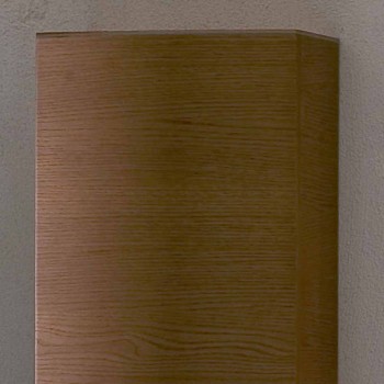 Colonna bagno sospesa a 2 ante in legno rovere Gioia, made in Italy 