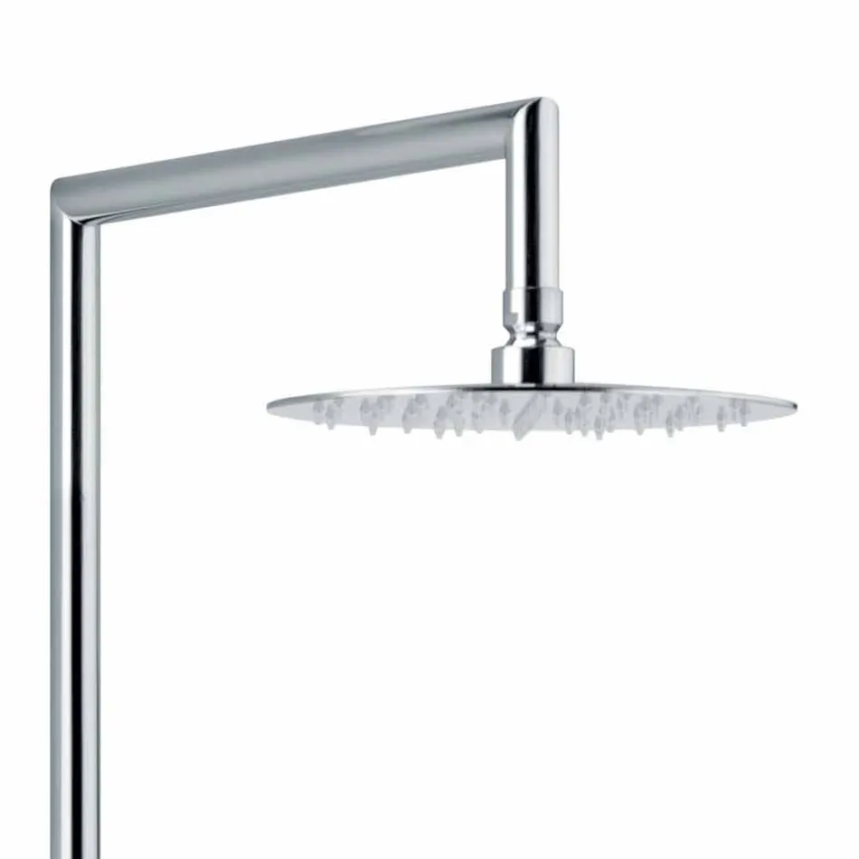 Colonna Doccia in Ottone Cromato Design Squadrato Made in Italy - Padula Viadurini