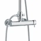 Colonna Doccia in Ottone Cromato Design Squadrato Made in Italy - Padula Viadurini