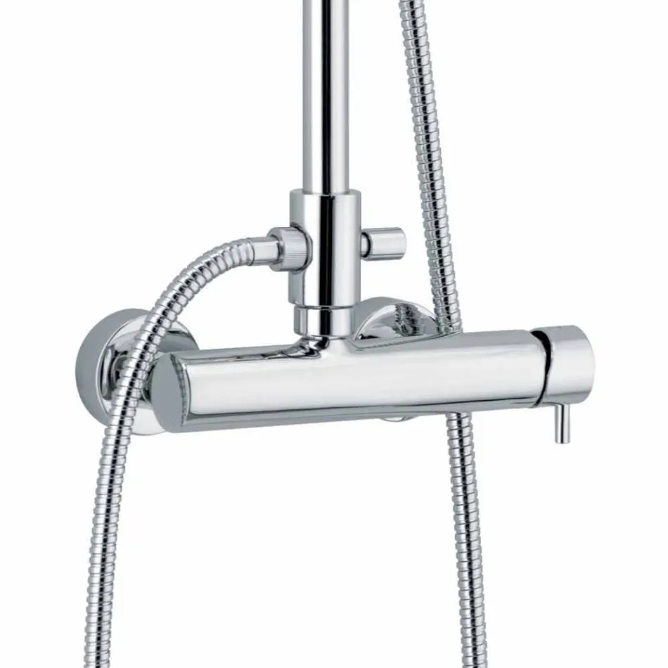 Colonna Doccia in Ottone Cromato Design Squadrato Made in Italy - Padula Viadurini