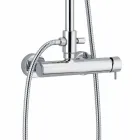 Colonna Doccia in Ottone Cromato Design Squadrato Made in Italy - Padula Viadurini