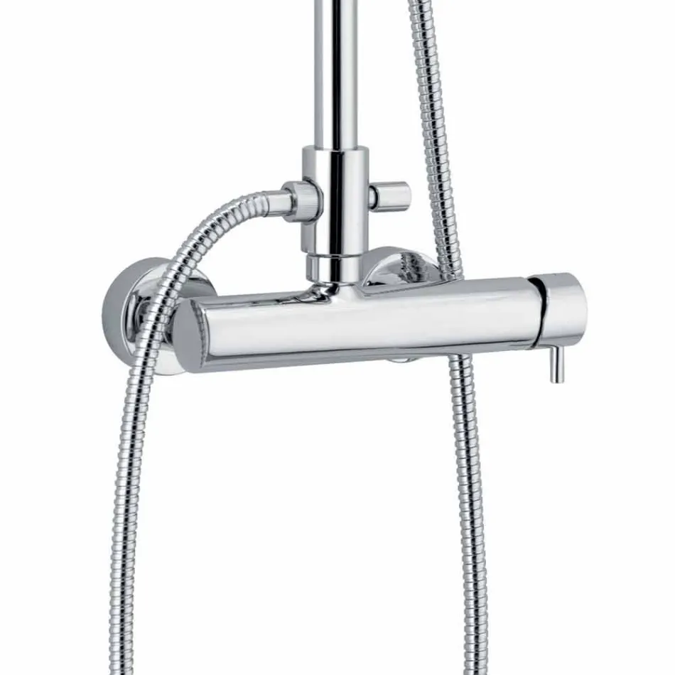 Colonna Doccia in Ottone Cromato Design Squadrato Made in Italy - Padula Viadurini