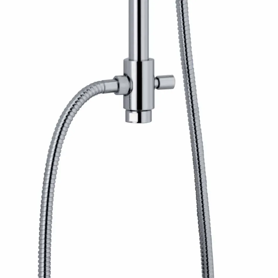 Colonna Doccia Telescopica in Ottone con Soffione Rotondo Made in Italy - Lenio Viadurini