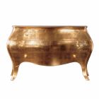 Comò 3 cassetti in legno massello oro design, made in Italy, Giotto Viadurini