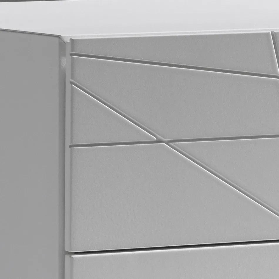 Comò con 3 Cassetti in Agglomerato Ligneo Verniciato - Gemelli Viadurini