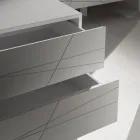 Comò con 3 Cassetti in Agglomerato Ligneo Verniciato - Gemelli Viadurini