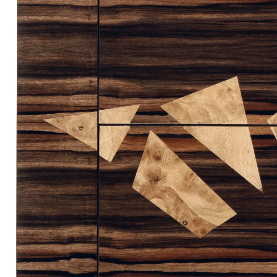 Comò in legno ebano di design 4cassetti Grilli Zarafa fatto in Italia Viadurini