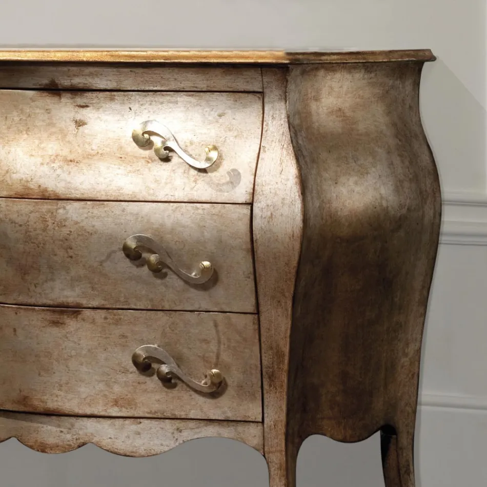 Comò in Listellare di Tiglio con 3 Cassetti Realizzato in Italia - Bled Viadurini