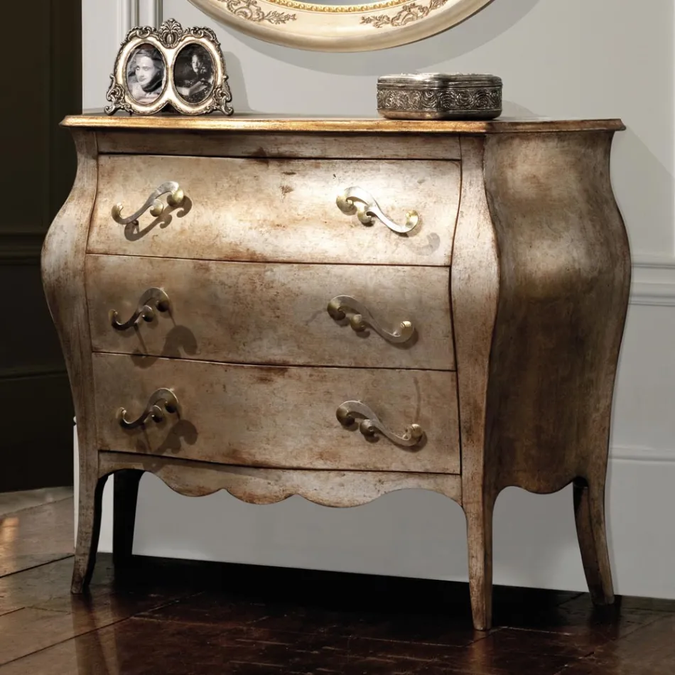 Comò in Listellare di Tiglio con 3 Cassetti Realizzato in Italia - Bled Viadurini