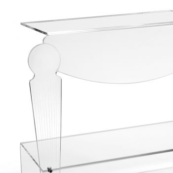 Comodino Artigianale in Plexiglass Trasparente Design Classico - Salino