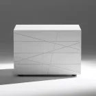 Comodino con 1 Cassetto in Agglomerato Ligneo Verniciato - Leone Viadurini