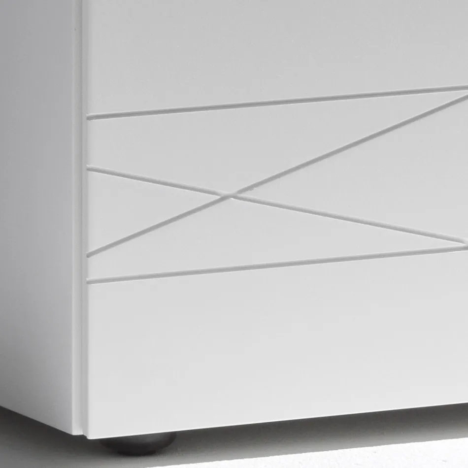 Comodino con 1 Cassetto in Agglomerato Ligneo Verniciato - Leone Viadurini