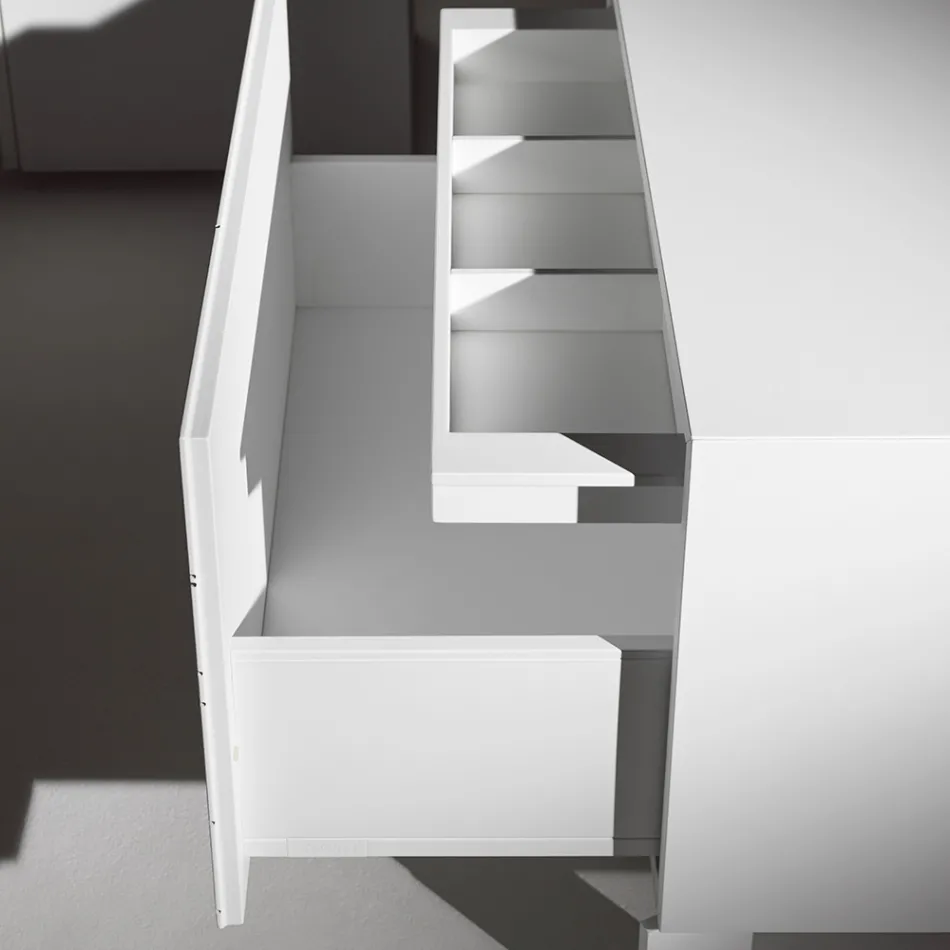 Comodino con 1 Cassetto in Agglomerato Ligneo Verniciato - Leone Viadurini