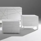 Comodino con 1 Cassetto in Agglomerato Ligneo Verniciato - Leone Viadurini