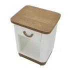 Comodino in Legno Decorato con Linee in Rilievo con Cassetto e Ripiano - Rachel Viadurini