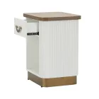 Comodino in Legno Decorato con Linee in Rilievo con Cassetto e Ripiano - Rachel Viadurini