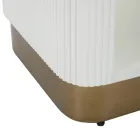 Comodino in Legno Decorato con Linee in Rilievo con Cassetto e Ripiano - Rachel Viadurini