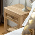 Comodino in Teak Massello con 1 Cassetto - Penca Viadurini