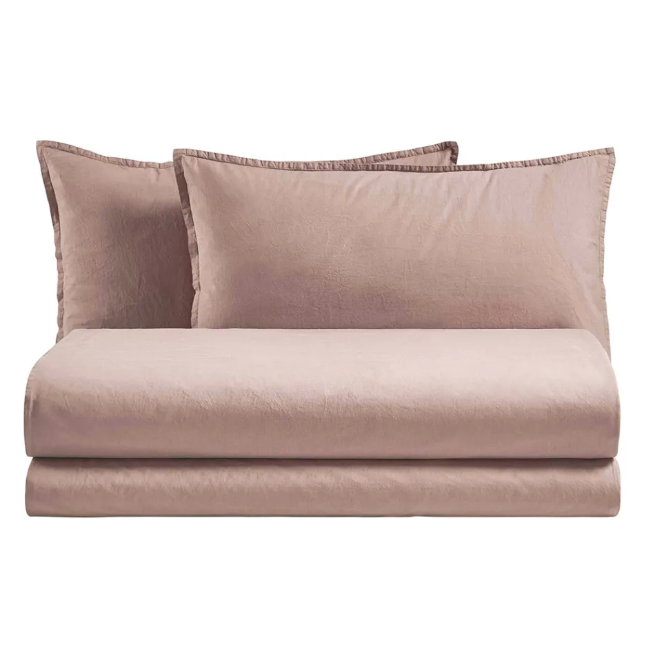 Completo Copripiumino Matrimoniale in Puro Cotone Tinto in Capo - Delicacy Viadurini