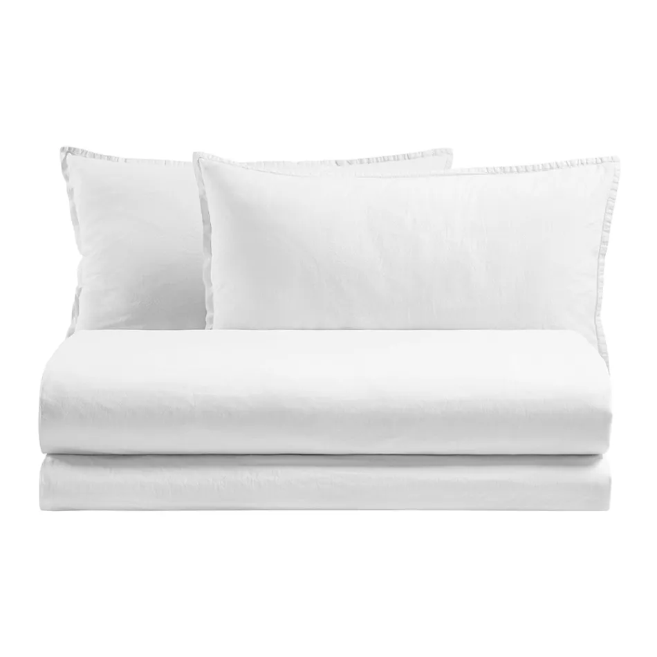 Completo Copripiumino Matrimoniale in Puro Cotone Tinto in Capo - Delicacy Viadurini