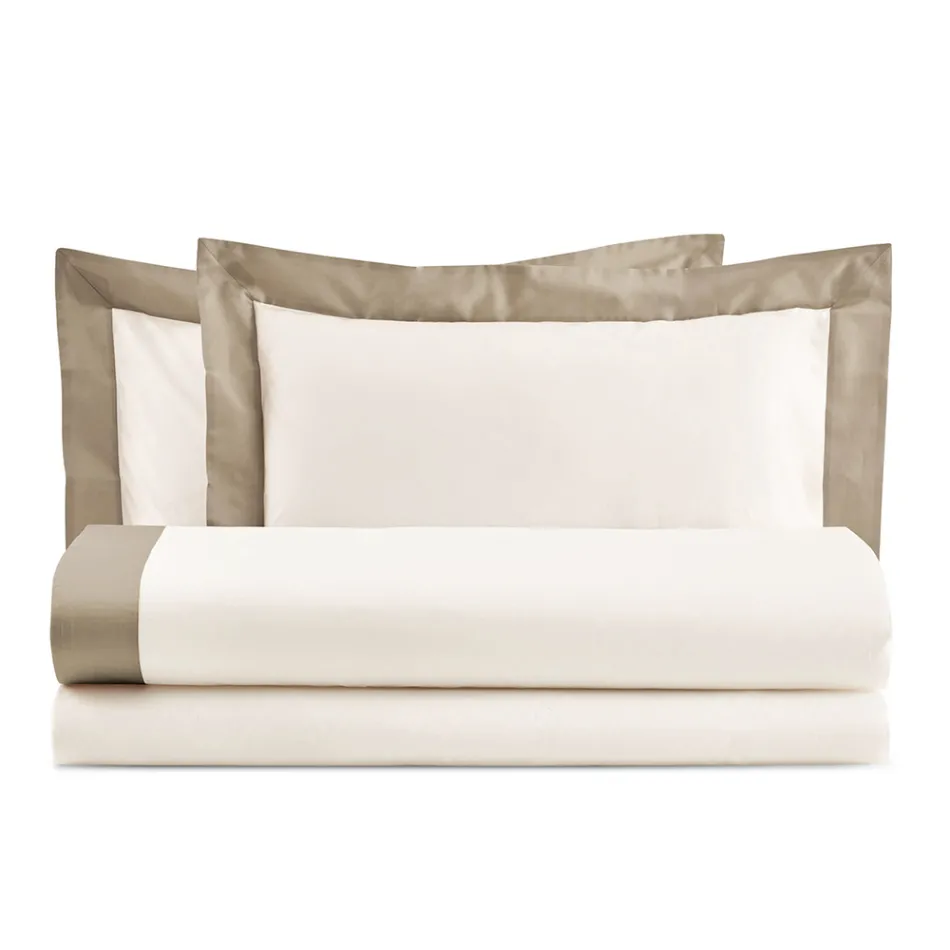 Completo Letto Matrimoniale in 100% Cotone e 10% Raso di Cotone - Dettaglio Viadurini