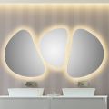 Composizione 3 Specchi da Parete con Illuminazione LED Made in Italy - Fagiolao