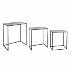 Composizione 3 Tavolini da Salotto in Alluminio e Acciaio Homemotion - Salvio Viadurini