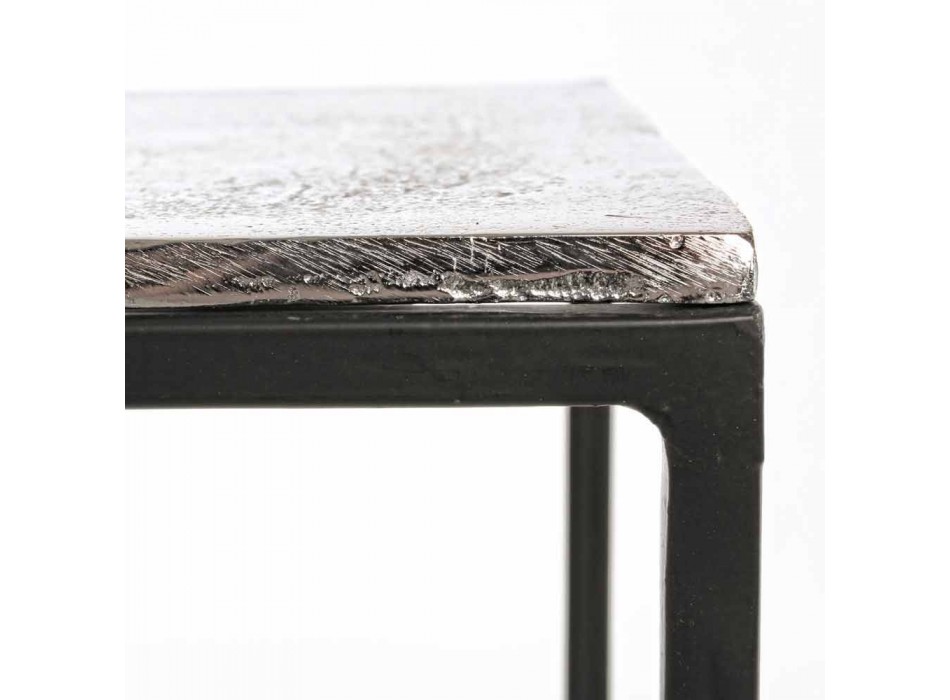 Composizione 3 Tavolini da Salotto in Alluminio e Acciaio Homemotion - Salvio Viadurini