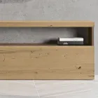 Composizione a Parete Moderna in Finitura Rovere Nodato Nordico e Ferro - Siri Viadurini