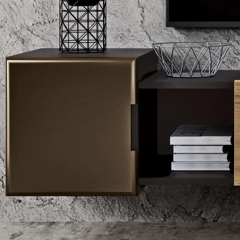 Composizione a Parete per la Zona Living di Design Moderno Made in Italy - Margit Viadurini