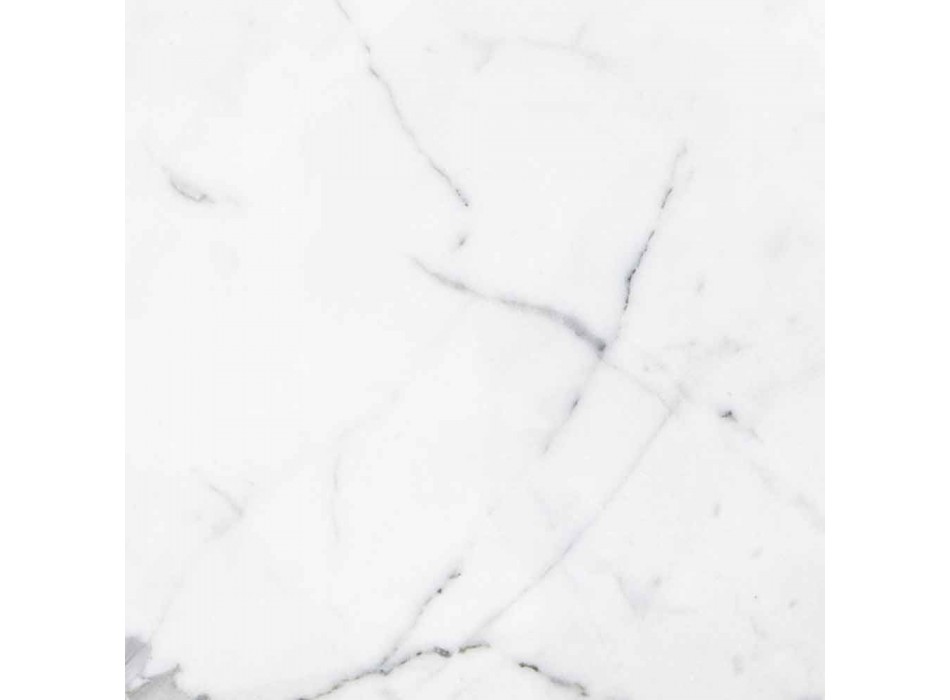 Composizione Accessori da Bagno in Marmo Bianco di Carrara Made in Italy - Tuono Viadurini
