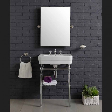 Composizione arredo bagno con lavabo su struttura metallica Beauty Viadurini
