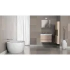 Composizione Arredo Bagno Sospesa in Melaminico Rovere – Becky Viadurini