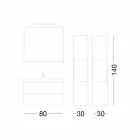 Composizione Arredo Bagno Sospesa in Melaminico Rovere – Becky Viadurini