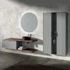 Composizione Bagno Comprensiva di 1 Base con 1 Cassetto, Lavabo e 2 Colonne - Orione Viadurini