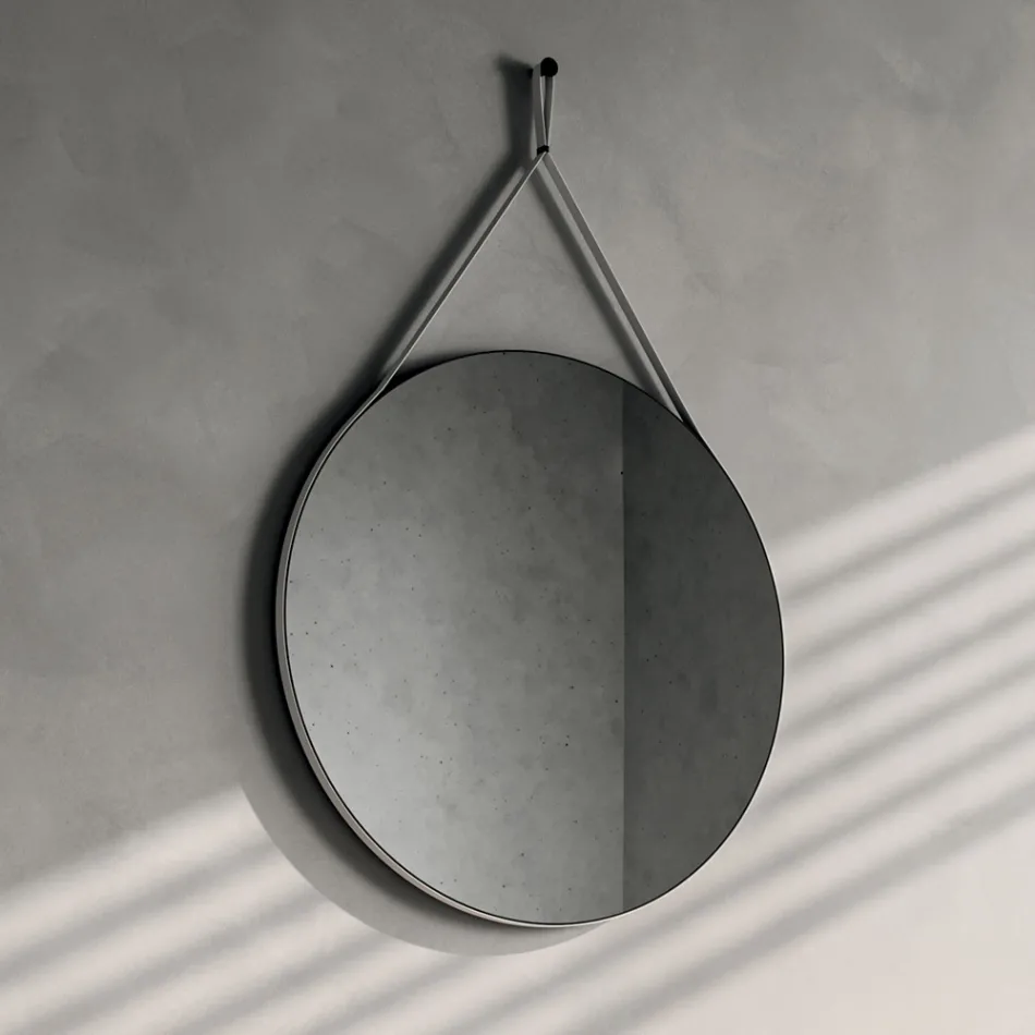 Composizione Bagno Comprensiva di Base con Ruote, Lavabo e Specchio - Titan Viadurini