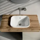 Composizione Bagno Comprensiva di Base con Ruote, Lavabo e Specchio - Titan Viadurini